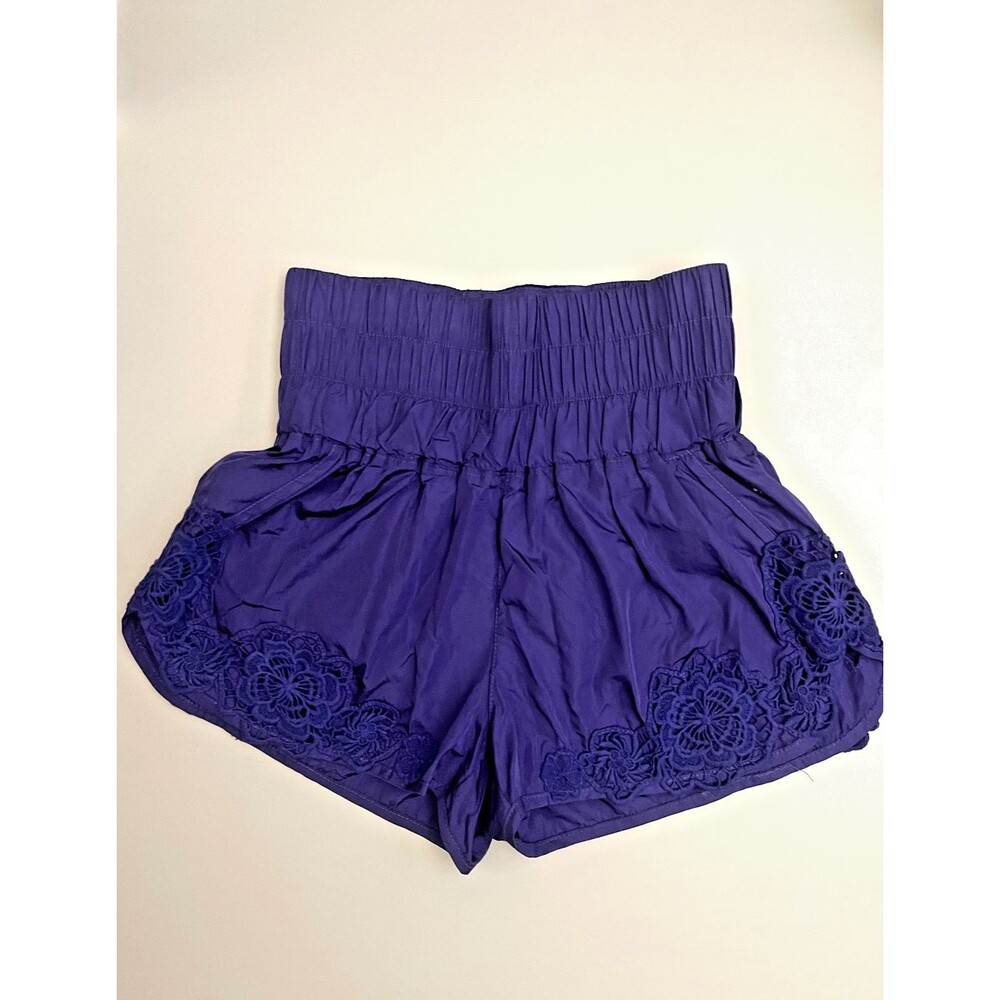 NewFREE PEOPLE Movement Sz S, purple, crochet women's shorts